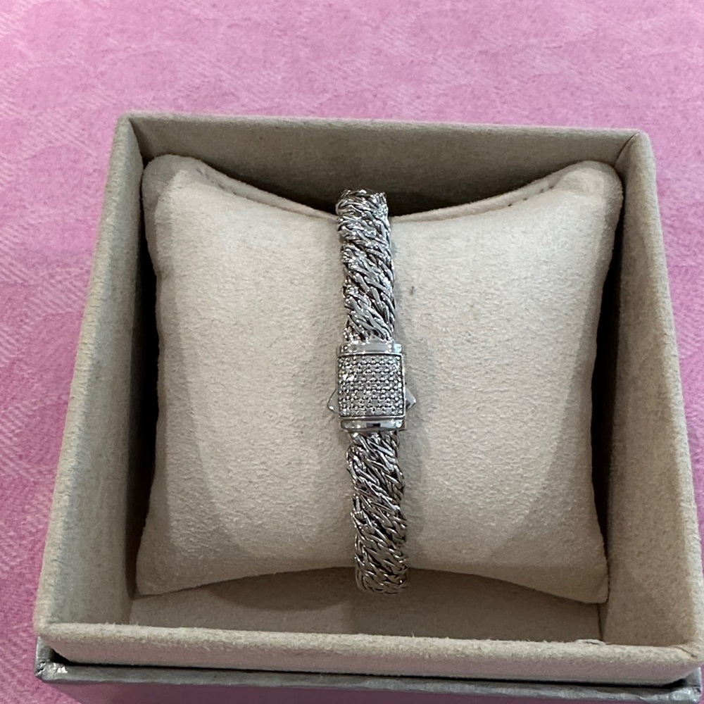 John Hardy Sterling Silver Diamond Bracelet
